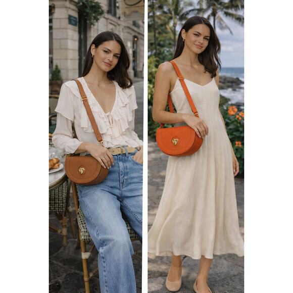 Versace Medusa Leather Saddle Bag Brown - Picture 9 of 9